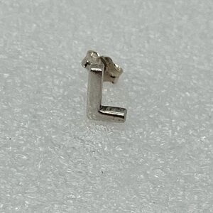 Vintage 925 Sterling Silver Letter L Stud Earring w Butterfly Backing